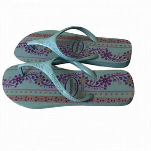 Havaianas Floral Light Blue Flip Flops Size 39  - 40
